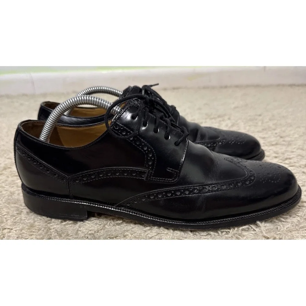 Cole Haan Black Leather Oxford Wingtip Lace Up Dress Shoes Mens 10M Career Work